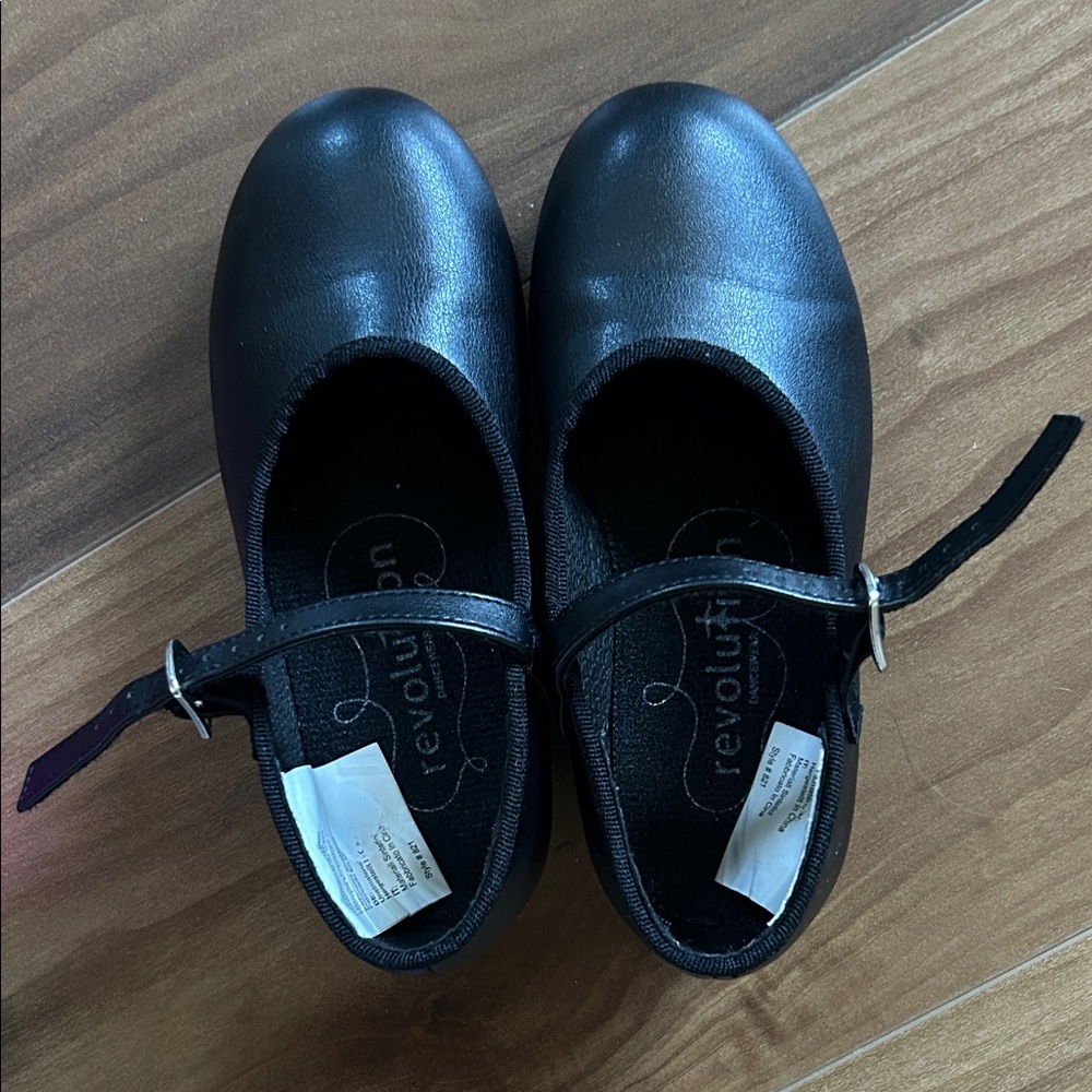 Revolution Dancewear Kids Black Tap Shoes Sz 13C